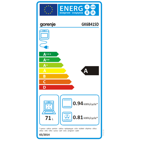 Gorenje GK6B41SD Kombinovani šporet gas/struja 3+1, Širina 60 cm, Sivi slika 14