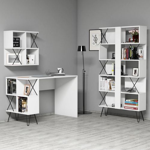 Extra 2 - White White
Black Study Desk & Bookshelf slika 1