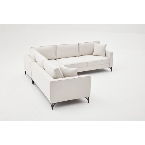 Atelier Del Sofa Kutna garnitura, Krem Crno, Berlin - Cream, Black slika 5