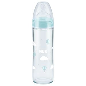 NUK Staklena flašica Classic 240ml 0-6mj, Plava