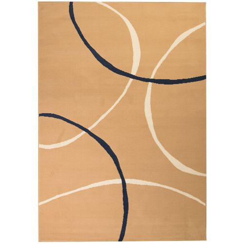 Moderni tepih s uzorkom krugova 140 x 200 cm smeđi slika 21