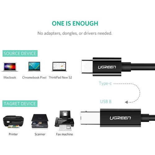 Grijani USB-C (M) 2.0 na USB-B (M) 2m kabel za pisač slika 6