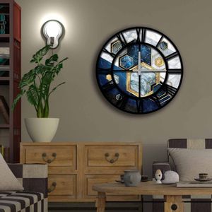 5050MS-056 Multicolor Decorative MDF Clock