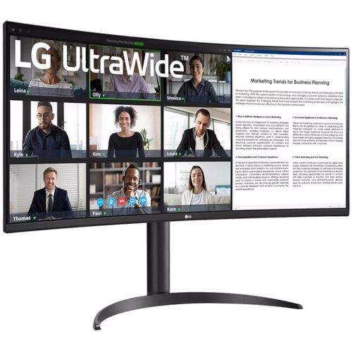 LG 34WR55QC-B Monitor 34" VA zakrivljen 21:9 3440x1440 100Hz 5ms GtG HDMIx2 DP USB freesync visina slika 2