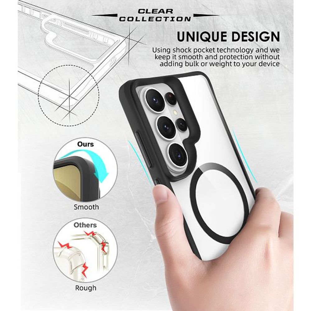 MM TPU SAM GALAXY S26 ULTRA - DROP-PROOF COMBAT X BLACK MAGSAFE SLIM slika 5