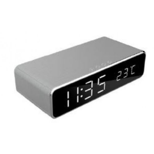 DAC-WPC-01-S Gembird Digitalni sat + alarm sa bezicnim punjenjem telefona, Silver slika 2