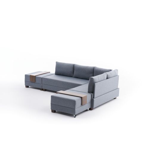 Atelier Del Sofa Kutna garnitura na razvlačenje, Plava, Fly Right - Blue slika 6