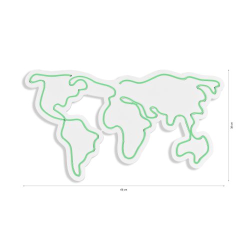 Wallity Zidna dekoracije svijetleća WORLDzeleni, World Map - Green slika 18