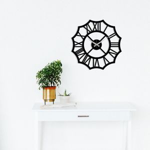 Wallity Ukrasni metalni zidni sat, Metal Wall Clock 23 - Black