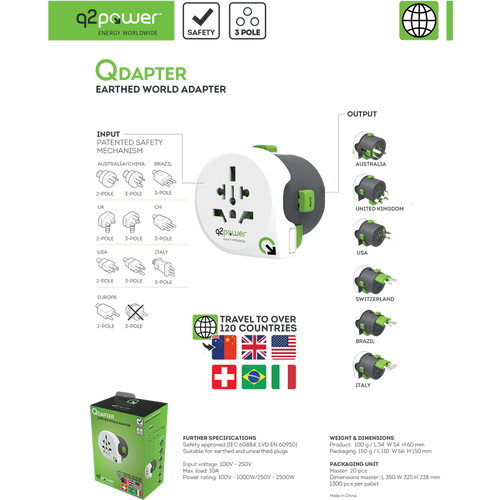 q2power Adapter, strujni, univerzalni - QDAPTER slika 3