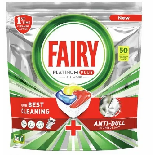 Fairy Platinum Plus Anti-Dull kapsule za mašinsko pranje posuđa, 50kom slika 1