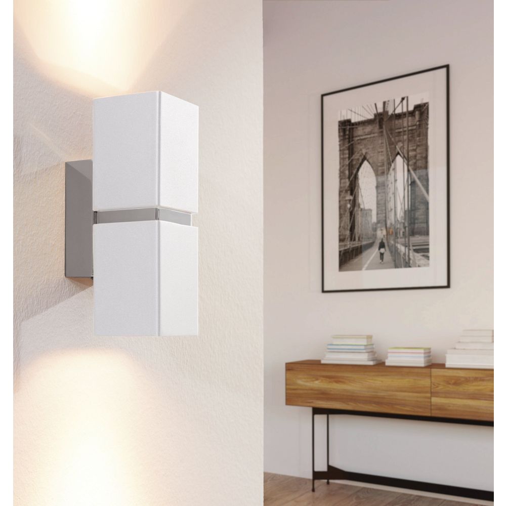 Eglo Passa zidna lampa, LED, GU10, 2x3,3W, krom/bijela slika 2