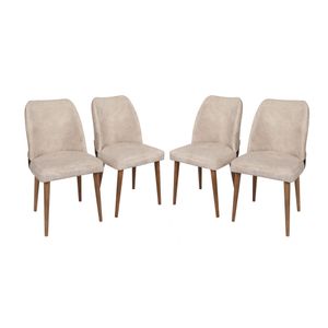 Nova 071 V4  Cream
Walnut Chair Set (4 Pieces)