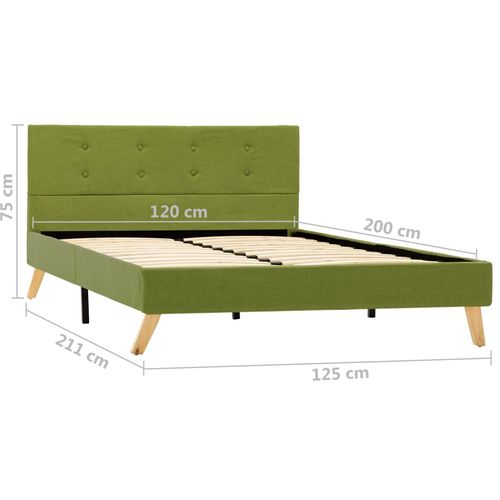 Okvir za krevet od tkanine zeleni 120 x 200 cm slika 36