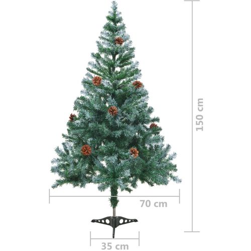 Umjetno zamrznuto Božićno drvce sa šišarkama 150 cm slika 11