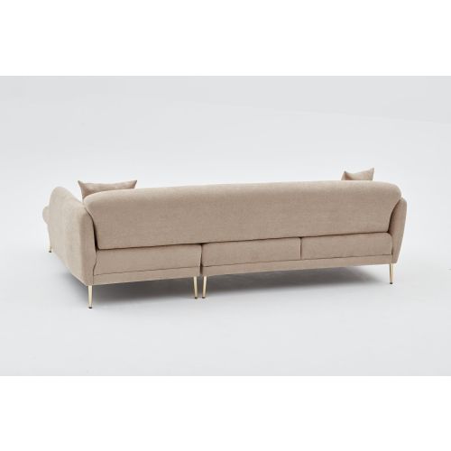 Atelier Del Sofa Kutna garnitura na razvlačenje, Bež Zlato, Simena Right - Beige slika 10