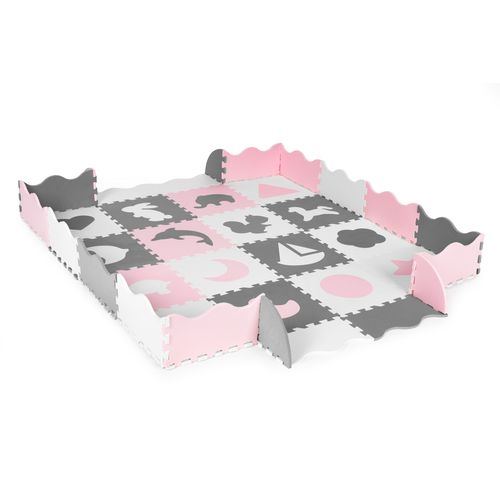 Ecotoys edukativna puzzle podloga za igru crno-bijelo-roza 36kom. slika 4