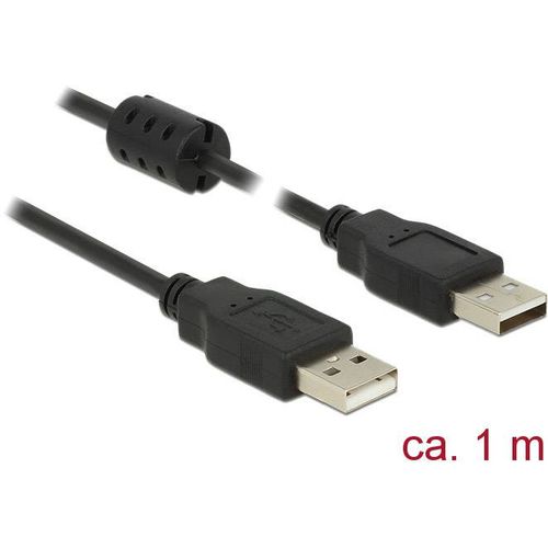 Delock USB kabel USB 2.0 USB-A utikač, USB-A utikač 1.00 m crna s feritnom jezgrom 84889 slika 2