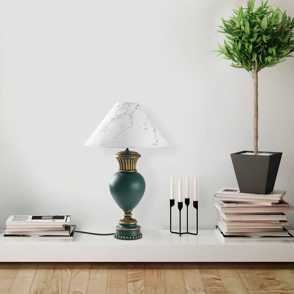 ELEGANZE-5322 Zelena i Bijela Stolna Lampa slika 2