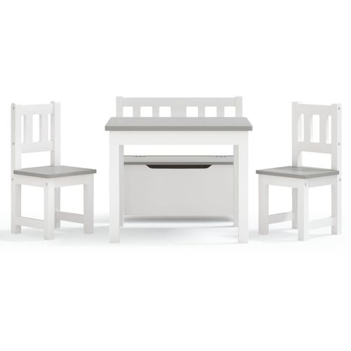4-dijelni set dječjeg stola i stolica bijelo-sivi MDF slika 3