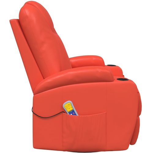 Ljuljajuća masažna fotelja od umjetne kože crvena slika 13