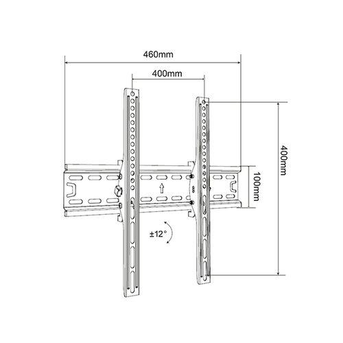 Alpha Support Tilt 32-55 Nosač za TV/nagib-12+12/VESA 400x400/50kg/5cm od zida slika 5