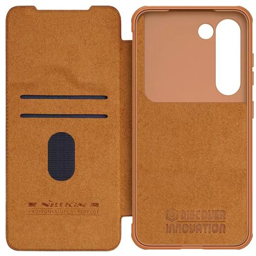 Nillkin Qin Leather Pro preklopna maska sa štitnikom za kameru za Samsung Galaxy S23 - brown slika 6