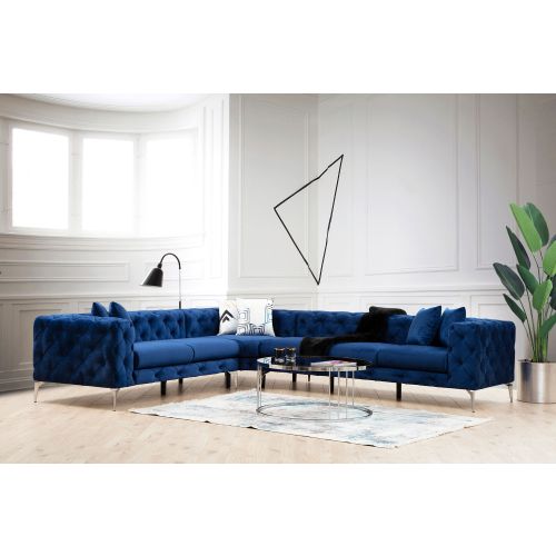 Atelier Del Sofa Kutna garnitura, Mornarsko plava, Como Right - Navy Blue slika 1