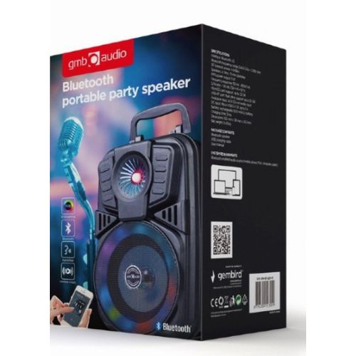 SPK-BT-LED-01 Gembird Portable Bluetooth karaoke speaker 5W, FM, USB, SD, 3,5mm, MIC 6,35mm, LED slika 4