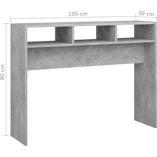 Konzolni stol siva boja betona 105 x 30 x 80 cm od iverice slika 11