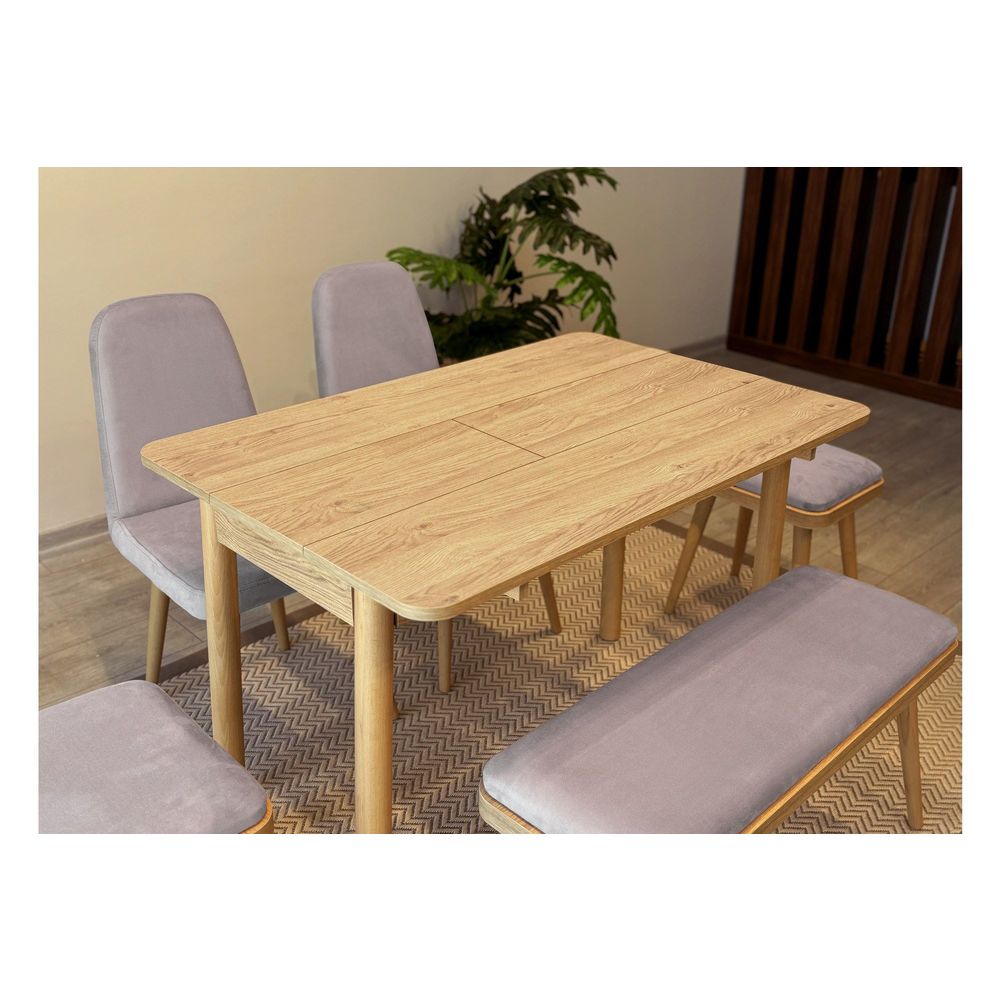 Vina Mini 03 0701 - Set Ekstenzibilnog Stola i Stolica u Soho Sivoj slika 4