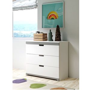 Dječija komoda Tomi 90x100x45cm, Bijela/Siva