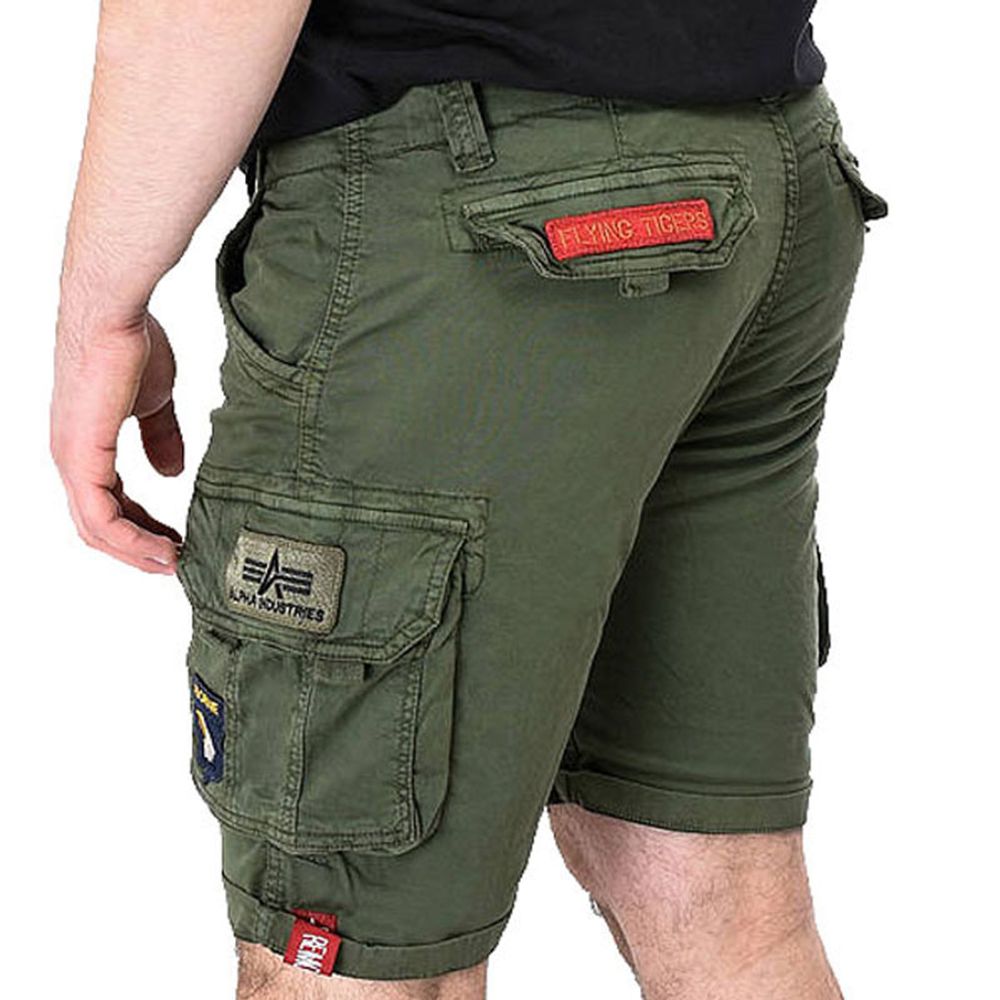 Alpha Industries Muški šorc Crew Patch, Zeleni slika 2