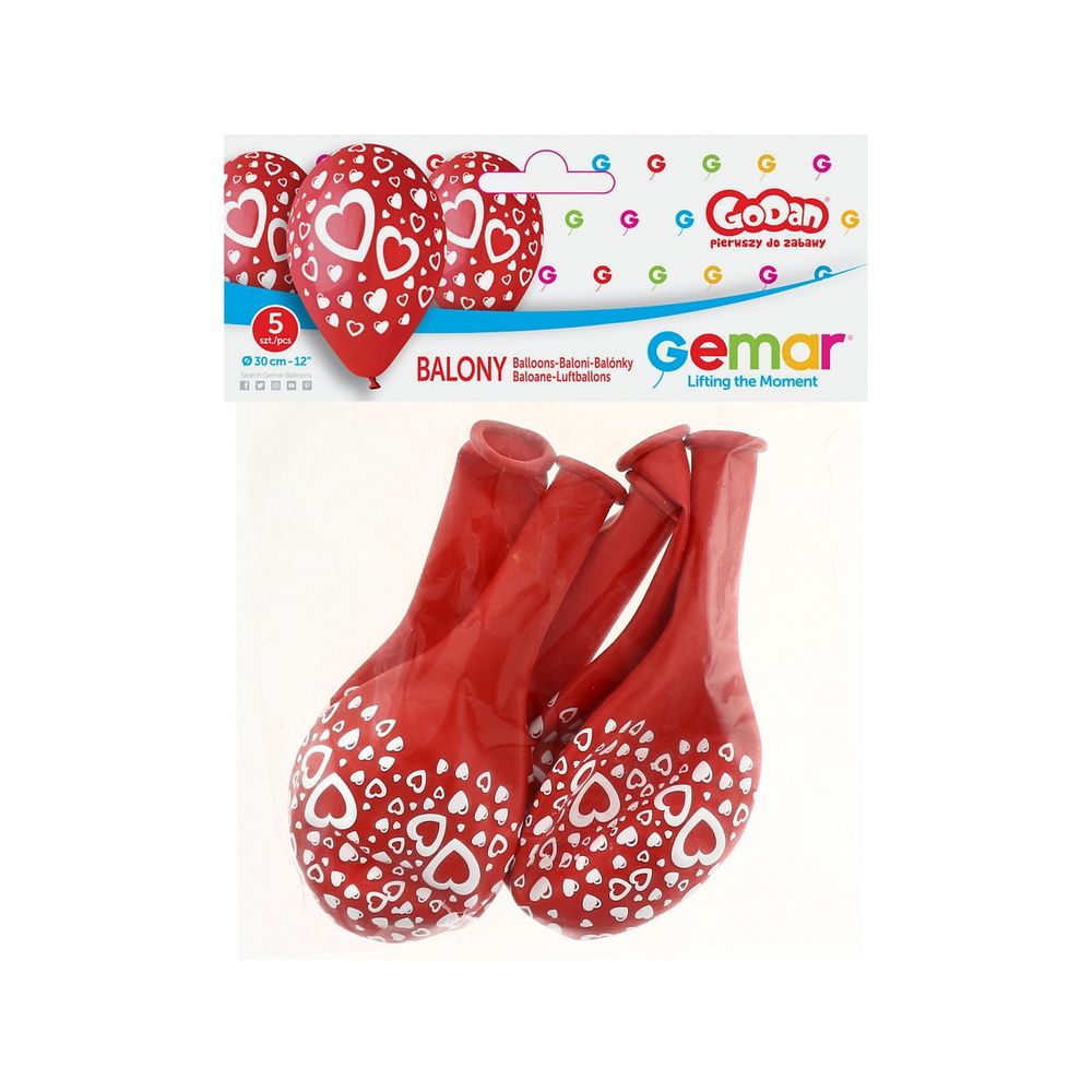 GS110-P086 Balon sa srcima 30cm, 5kom slika 3
