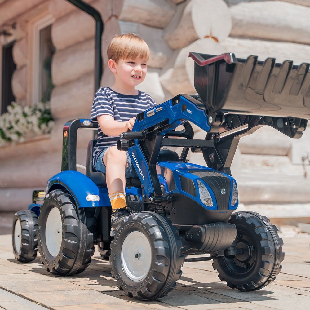 Falk traktor na pedale s prikolicom New Holland - plavi 3+ slika 5
