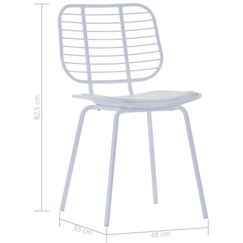 Stolice sa sjedalima od umjetne kože 6 kom bijele čelične slika 16