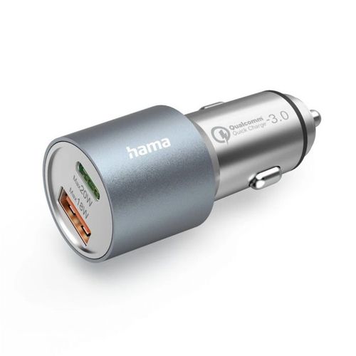 Hama Brzi Auto Punjač 1xUSB-C PD,1xUSB-A QC, 38 W, Metal slika 1