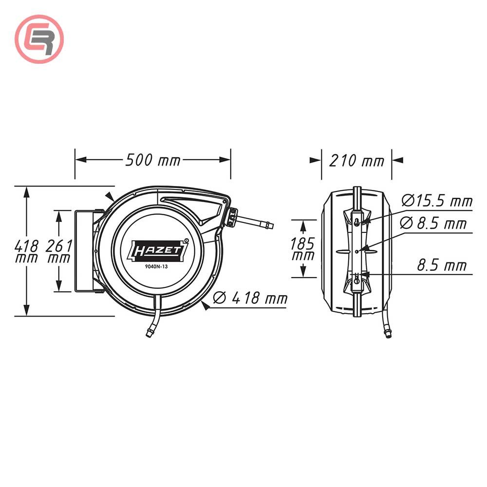 Hazet Crijevo Za Zrak U Kolutu 13 mm x 15 m Zidna Montaža – HZ9040N-13 slika 3