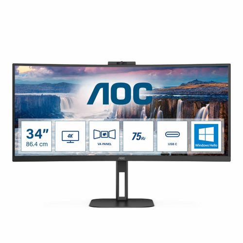 Monitor AOC 34" CU34V5CW,  VA, HDMI, DP, WCAM, USB-C CU34V5CW slika 2