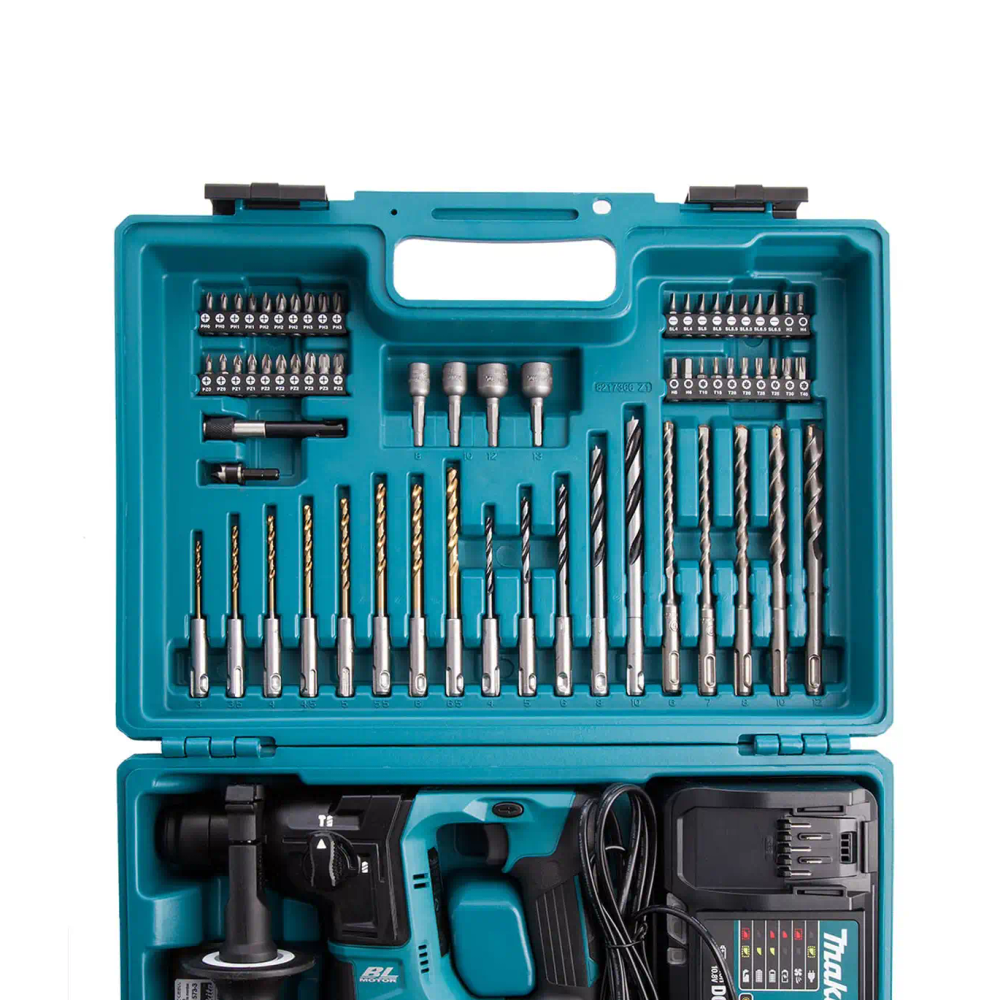 Makita - Akumulatorska bušilica čekić + SET PRIBORA SDS Plus HR166DWAE1 slika 2