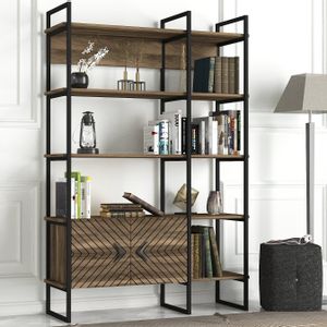 Hanah Home Santana - Walnut Walnut Bookshelf