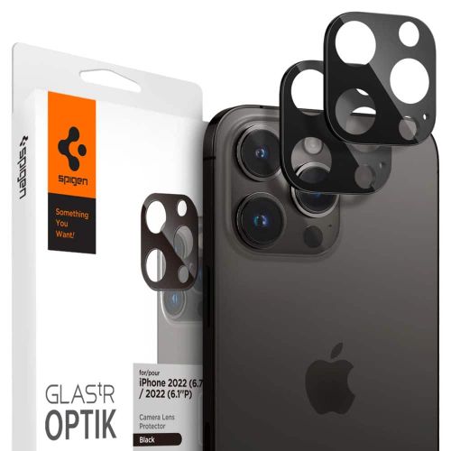 SPIGEN OPTIK.TR ZAŠTITNIK ZA KAMERU 2-PAK IPHONE 14 PRO / 14 PRO MAX CRNA MASKA slika 1