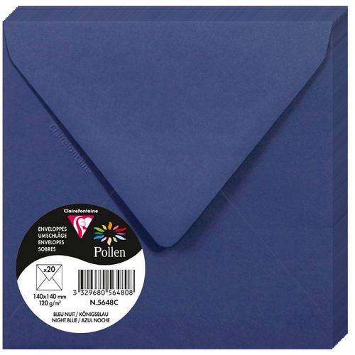 Clairefontaine kuverte Pollen 140x140mm 120gr night blue 1/20 slika 1