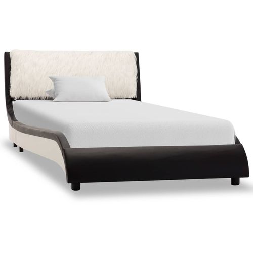 Okvir za krevet od umjetne kože LED crno-bijeli 90 x 200 cm slika 3