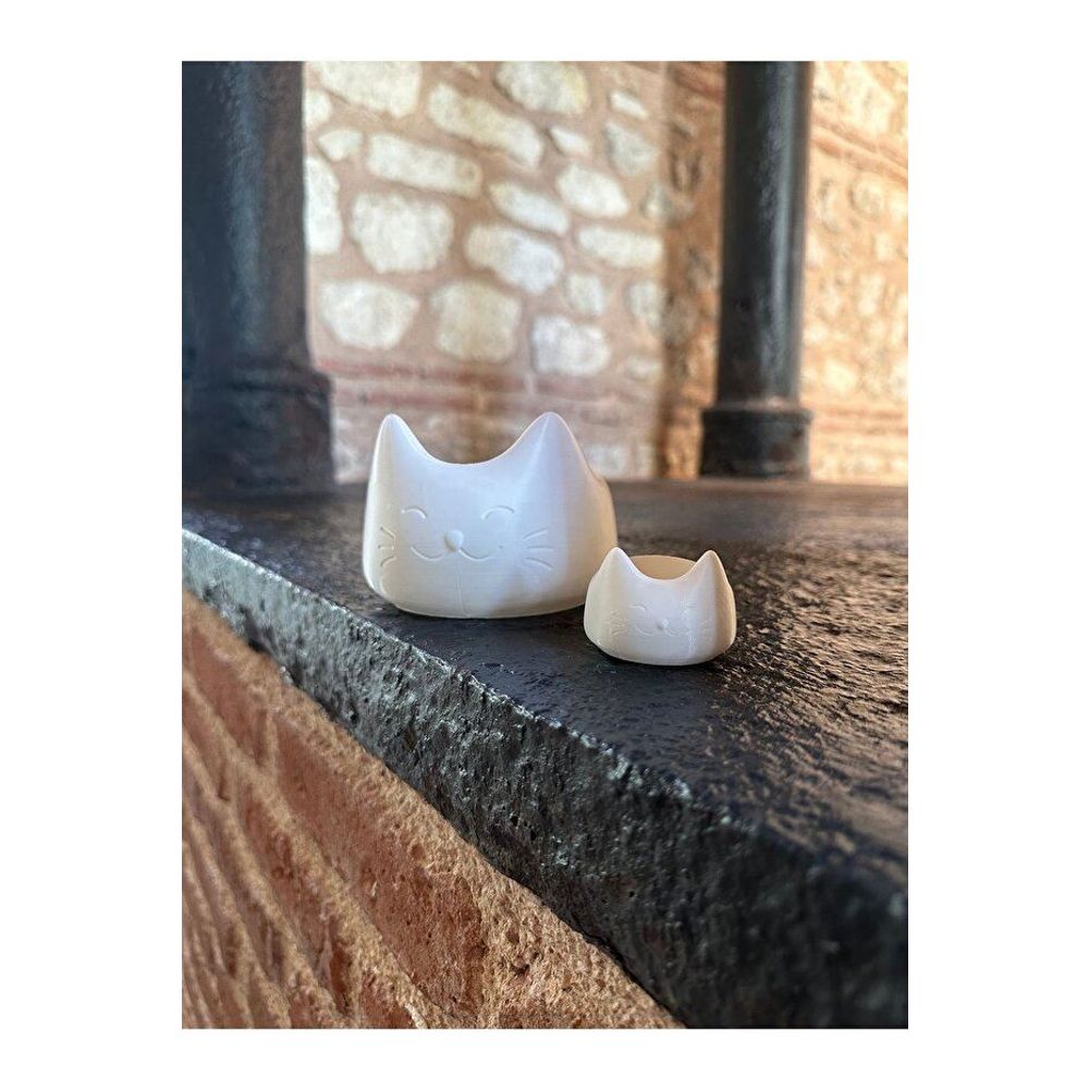 Decorative object set (2 pieces) Cat 2, colour: white slika 3