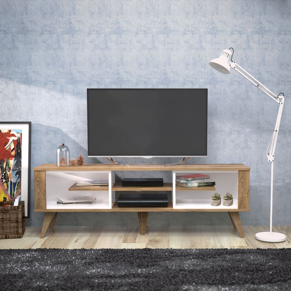 TV Stalak Ionis, boje hrasta i bijele slika 2