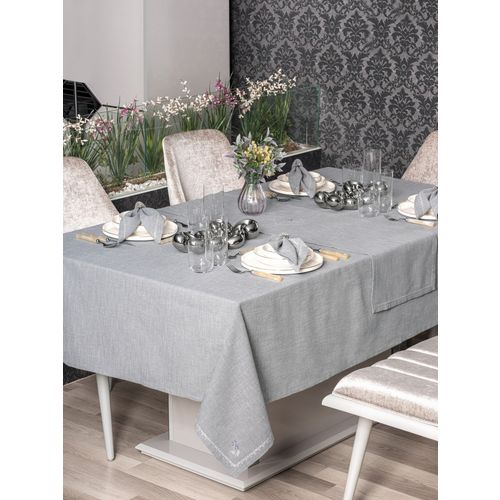 Pera - Grey Grey Tablecloth Set (8 Pieces) slika 1