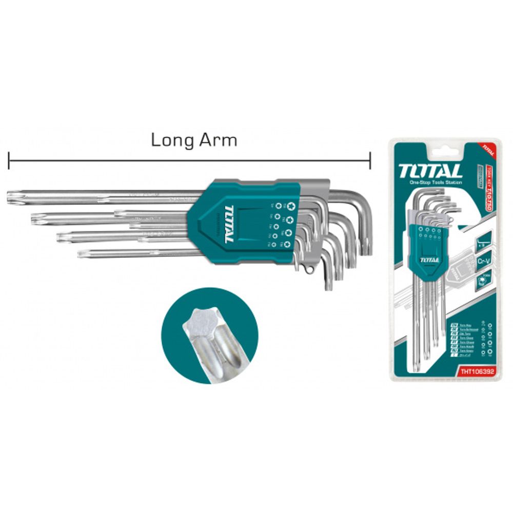 TOTAL 9-dijelni set Torx ključeva LONG / INDUSTRIAL (THT106392) slika 2