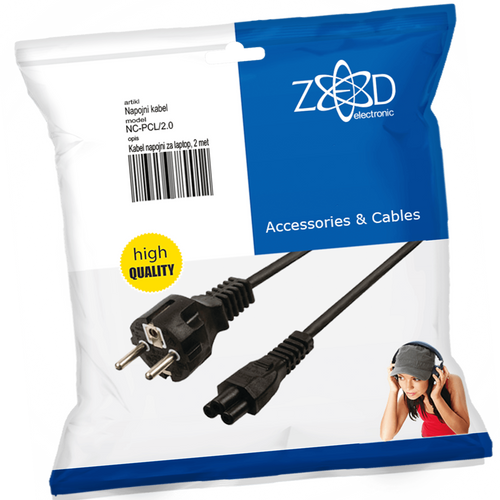ZED electronic Kabl napojni za laptop, dužina 2.0 m (mickey mouse) - NC-PCL/2.0 slika 1