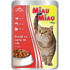 Miau Miau hrana za mačke u umaku Govedina 100g